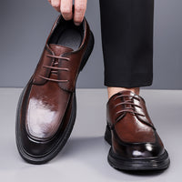 Business Formal Brown Lace-up Leather Shoes