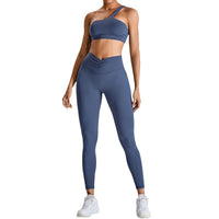 One-Shoulder Yoga Set with High-Waist Leggings