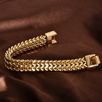 Stainless steel jewelry & gold double-layer bracelet