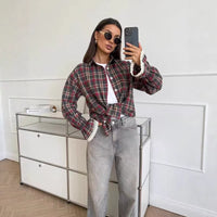 Retro Loose-Fit Plaid Shirt