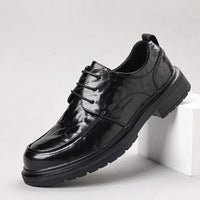Leisure Chunky-soled Elevating Leather Shoes