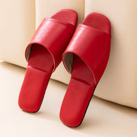 Leather Plain Color Simple Slippers