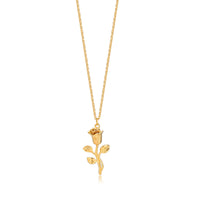 Stainless Steel Gold Roses Necklace