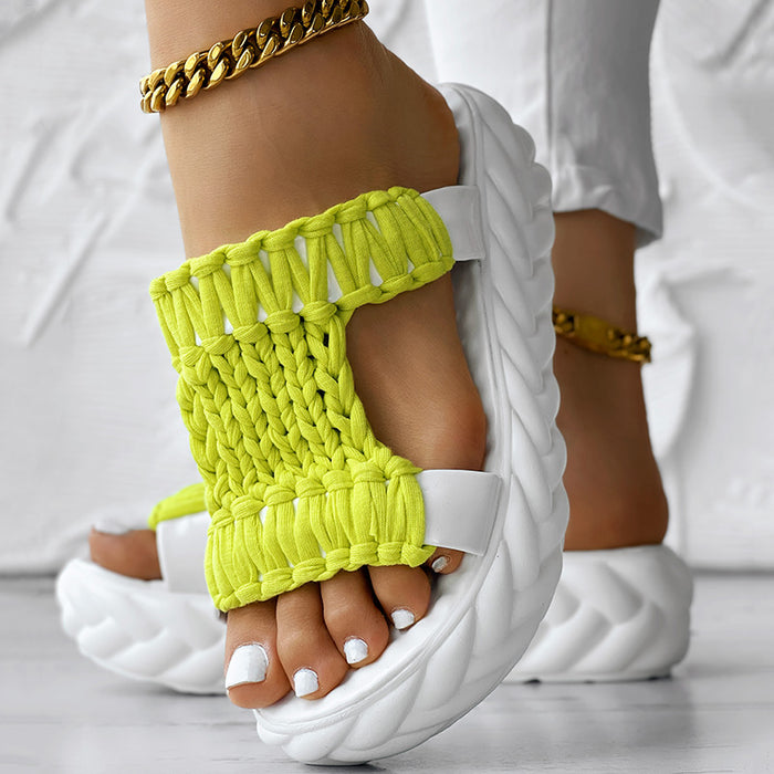Summer Braided Knit Hollow Open Toe Sandals