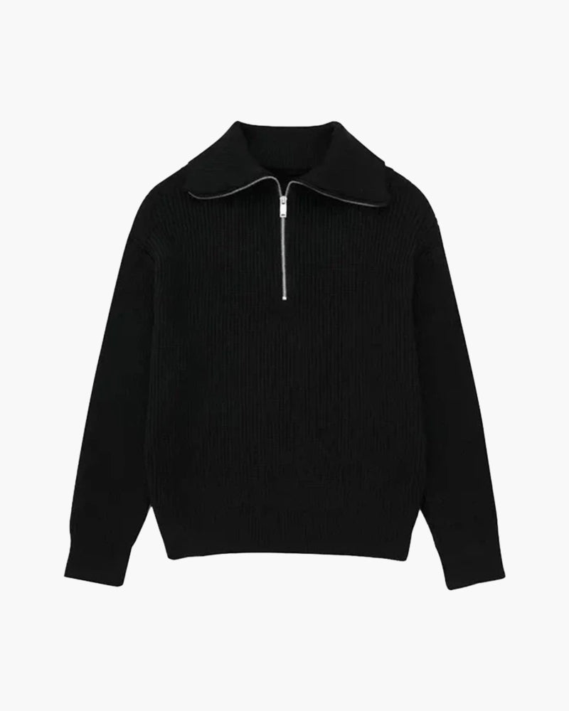DV Striped Zip-up Sweater