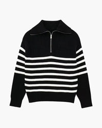 DV Striped Zip-up Sweater