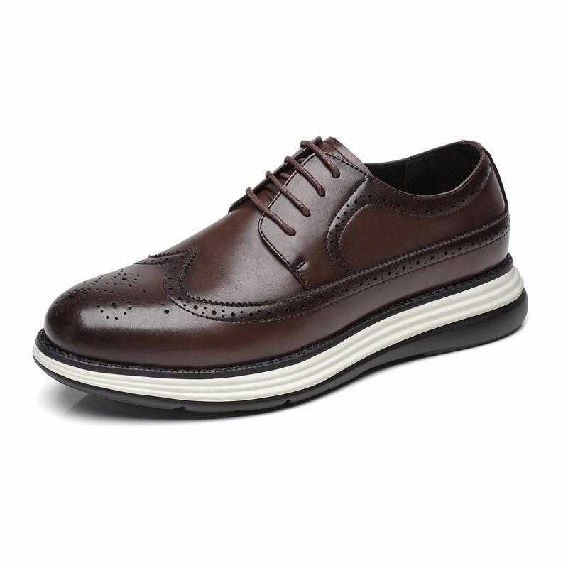 Ultra-Fiber Thick-Soled Business Leather Shoes