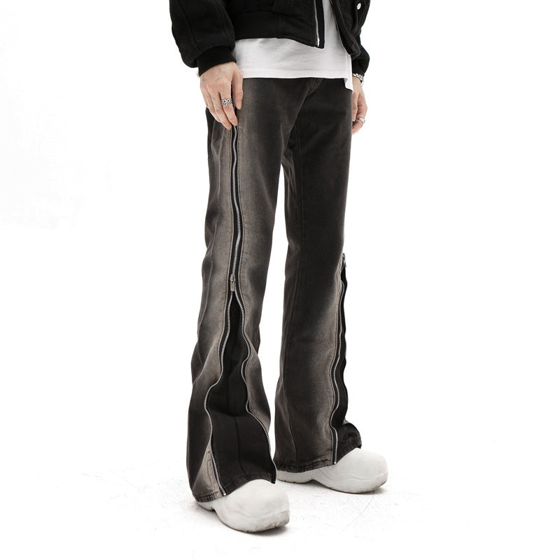 Design Zipper Straight-leg Trousers