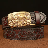 Carved Eagle Automatic Buckle Belt
