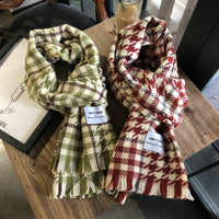 Thousand-bird Check Long Knit Scarf
