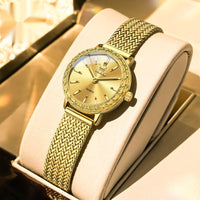 Vintage Fashion Square Quartz Watch With Rhinestones