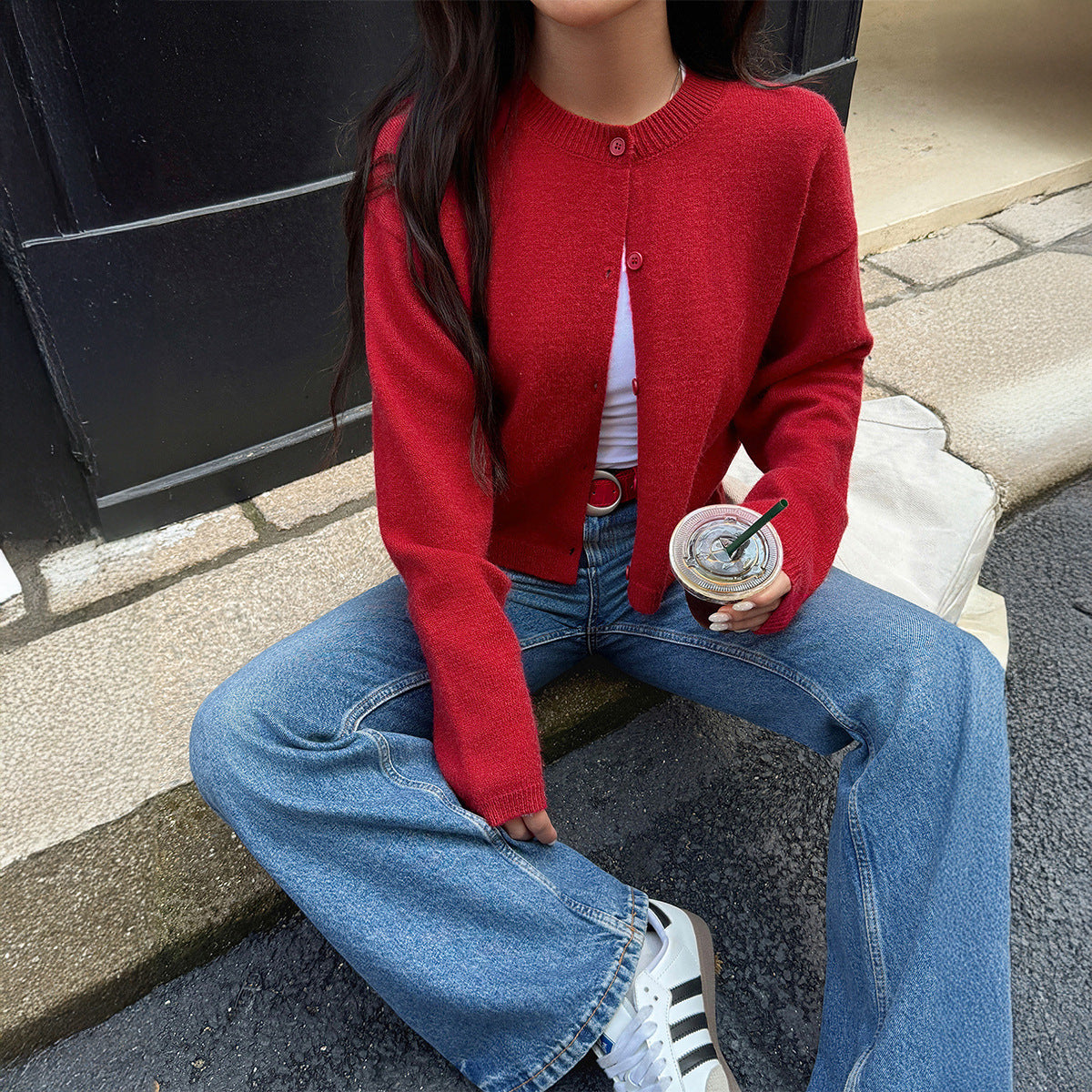 Fashion Solid Color Buttons Jacket