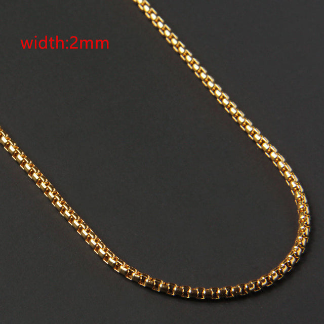 Less Steel Figaro Cuban Chain Necklace