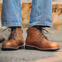 Retro Lace-up Western Boots