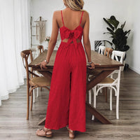 Bow Back Detail Wide-Leg Jumpsuit
