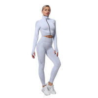Long-Sleeve Seamless Fitness Set