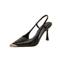 Pointed-toe Color-block Stiletto Heels