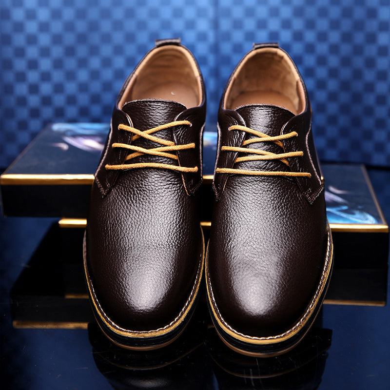 Low Cut Lace Up Casual Leather Shoes