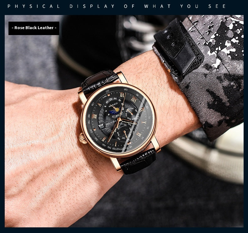 Thin Calendar Large Dial Mechanical Watch