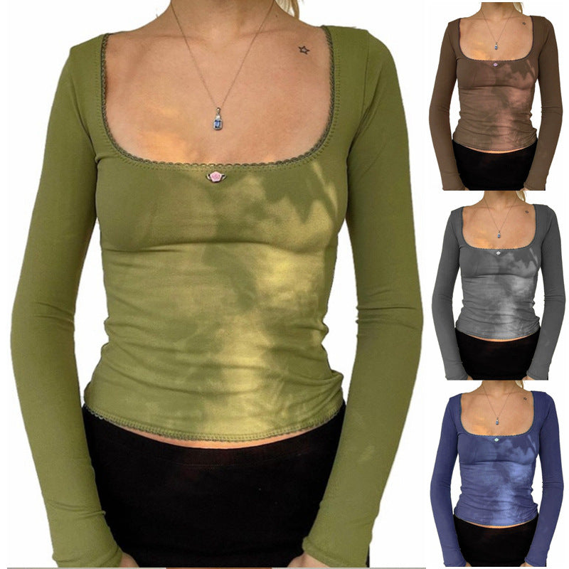 Floral Lace Solid Color Top