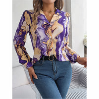 Fashion Button Down Shirts V Neck Long Sleeve