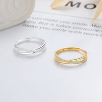 S925 Sterling Silver Line Design Simple All-Match Ring