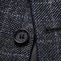 Single-Breasted Plaid Business-Casual Jacket