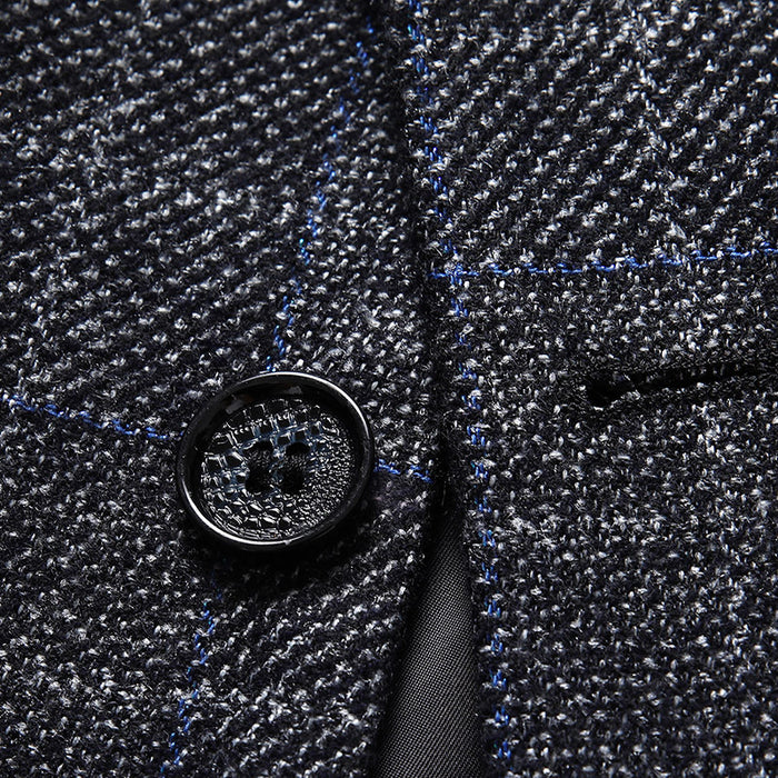 Single-Breasted Plaid Business-Casual Jacket