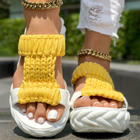 Summer Braided Knit Hollow Open Toe Sandals
