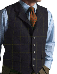 Suits plaid tweed gilet