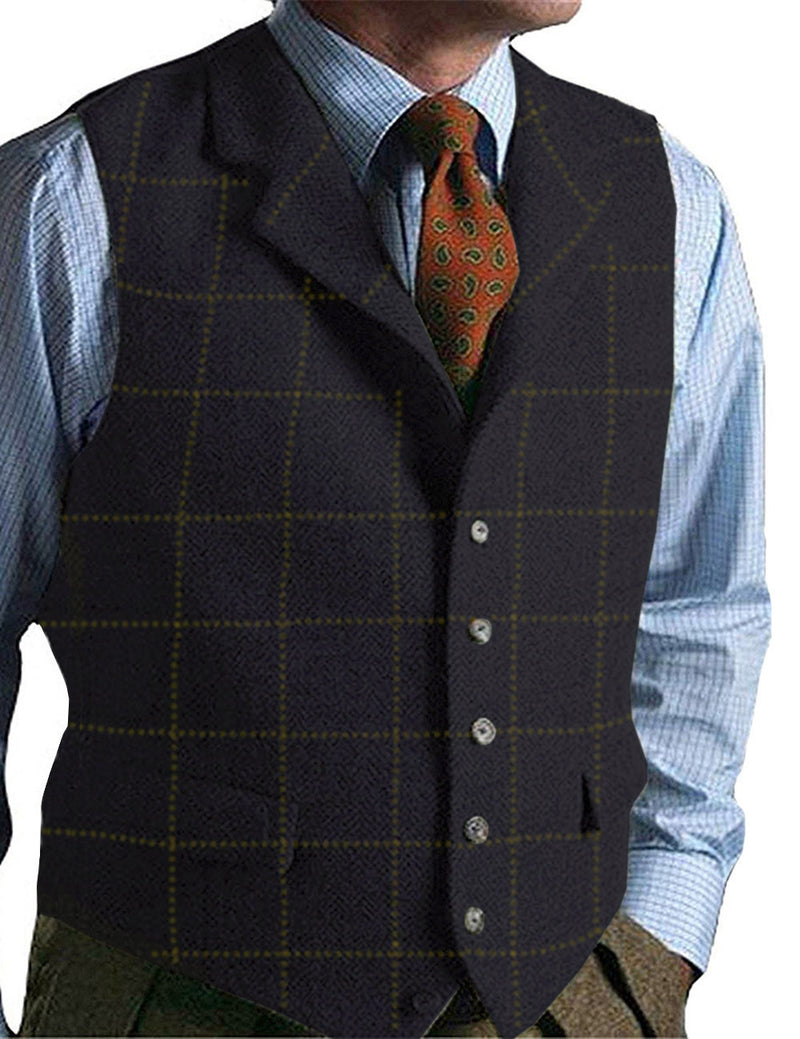 Suits plaid tweed gilet