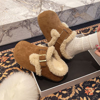 Baotou Semi-drag Fleece Lazy Cotton Slippers