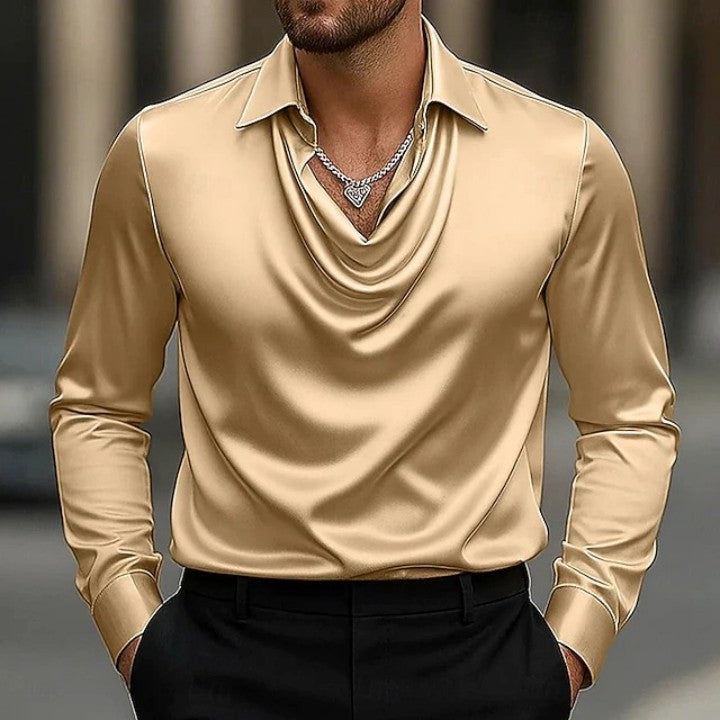 Elegant Minimalist Open-collar Shirt