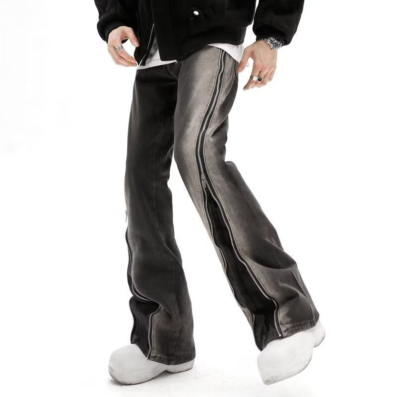 Design Zipper Straight-leg Trousers
