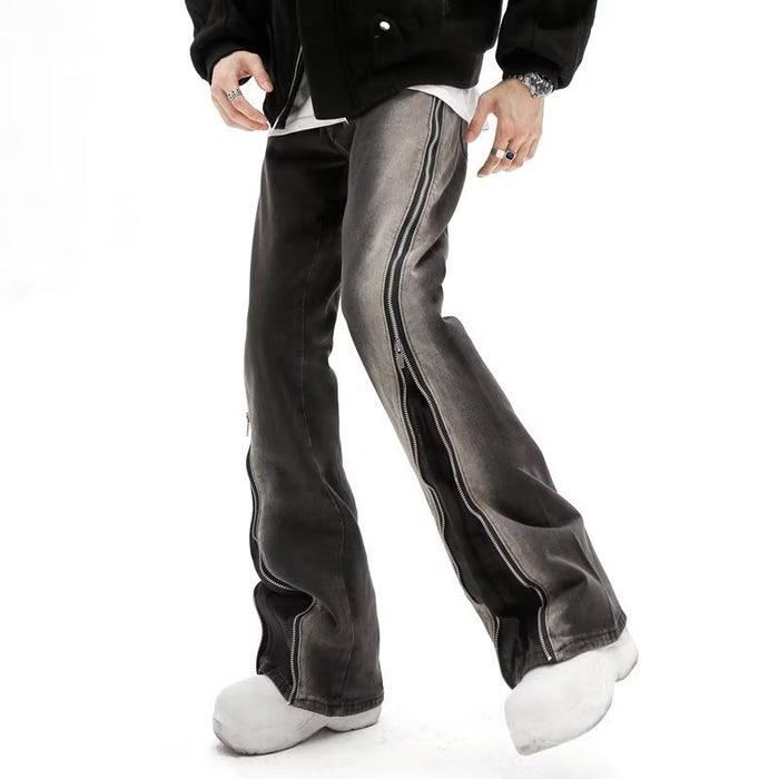 Design Zipper Straight-leg Trousers