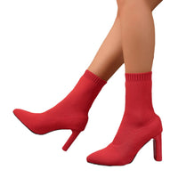 Winter Pointed Toe Chunky Heel Boots