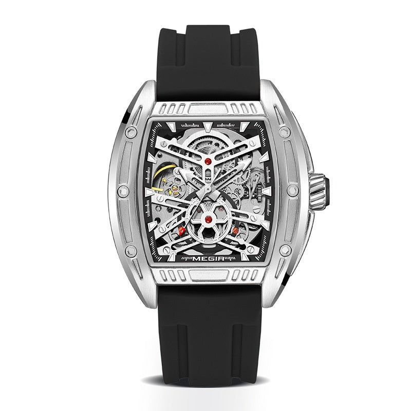 Wine Barrel Type Mechanical Watch Silicone Tape