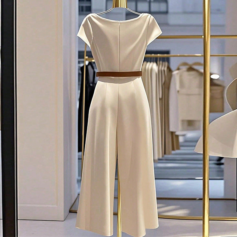 Elegant Satin Wide-Leg Jumpsuit