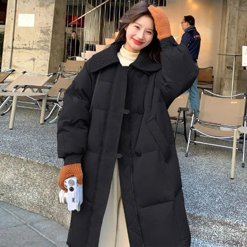 Fashionable Knitted Long Cotton Coat
