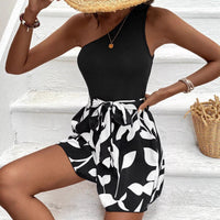 Off-Shoulder Sleeveless Short Jumpsuit