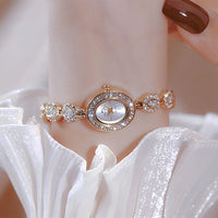 Mid-ancient Fashion Oval Colored Gems Rainbow Light Luxury Watch