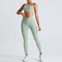 One-Shoulder Yoga Set with High-Waist Leggings