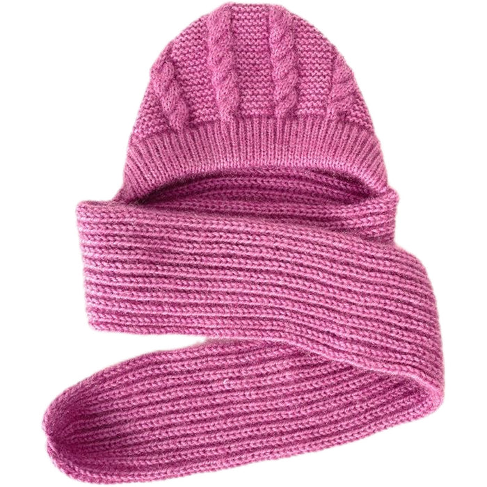 Women's Hat New Fleece-lined Thickened Scarf Integrated Style