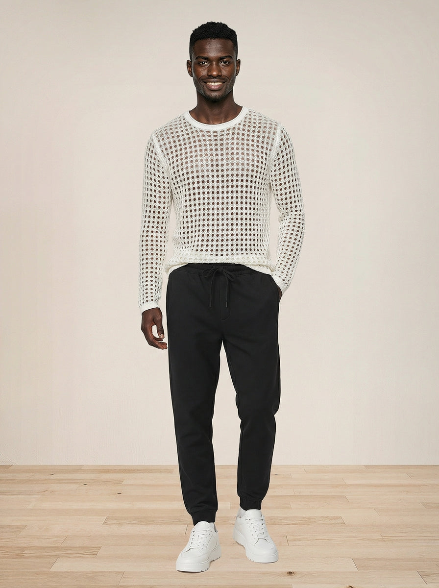 Hollowed-out Mesh Fitness Top