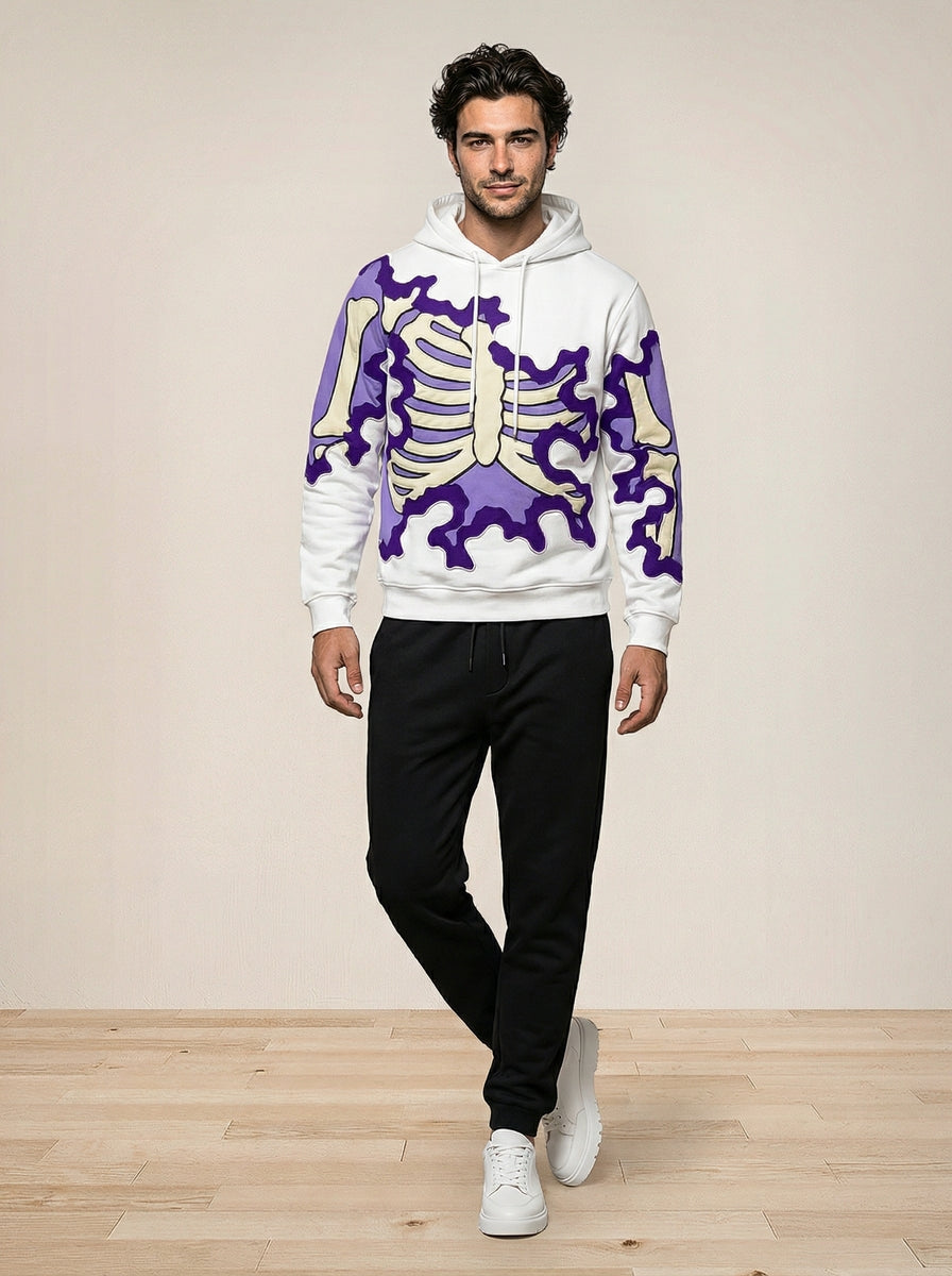 Retro 3D Digital-Print Trendy Hoodie Sweater
