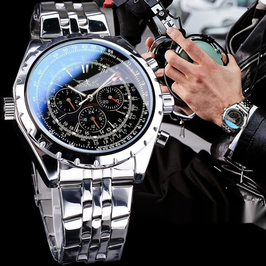 Casual Hollow Multi-function Mechanical Watch