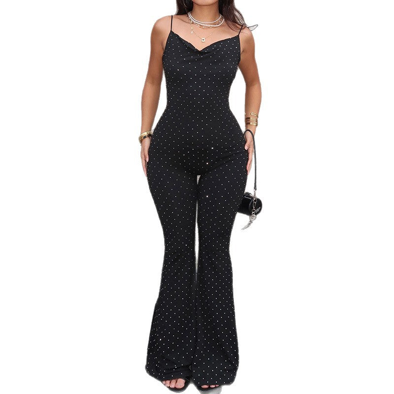 Slim-Fit V-Neck Sleeveless Jumpsuit