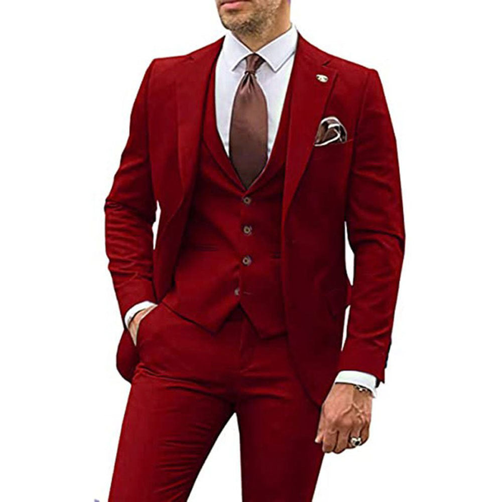 Three-piece Slim-fit Dovetail Groom Dress