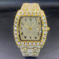 MISS FOX New Hip Hop Men's Brand Full Rhinestone Dating Quartz Watch