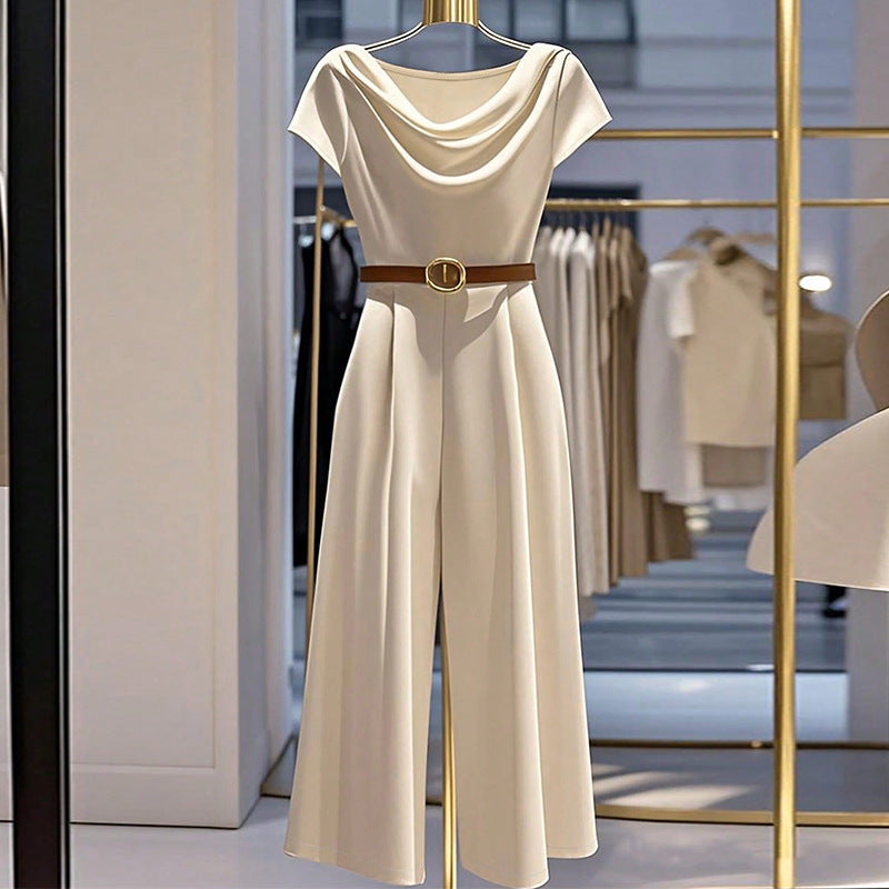 Elegant Satin Wide-Leg Jumpsuit
